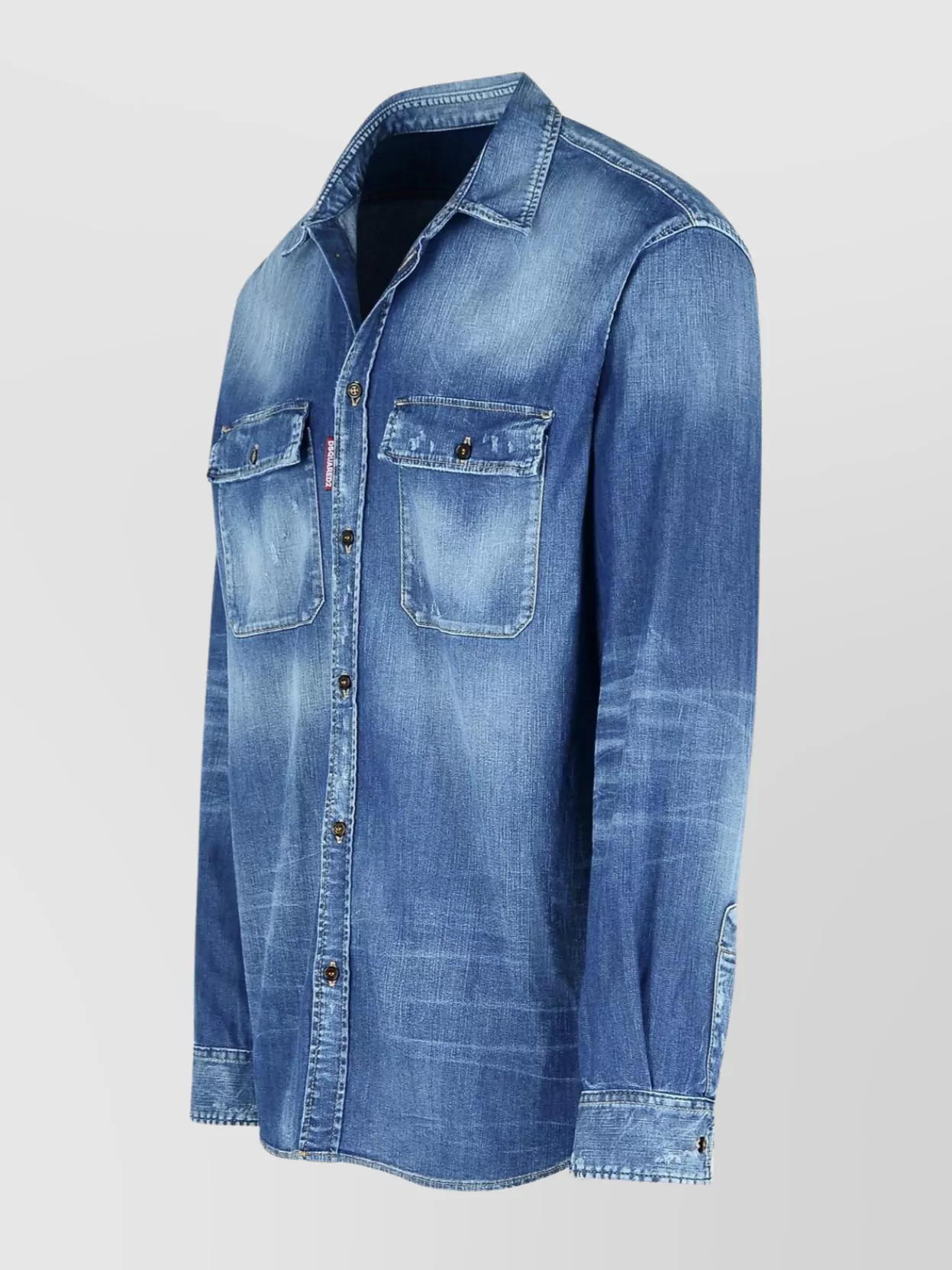 Dsquared2 Denim Shirt With Long Sleeves And Chest Pockets