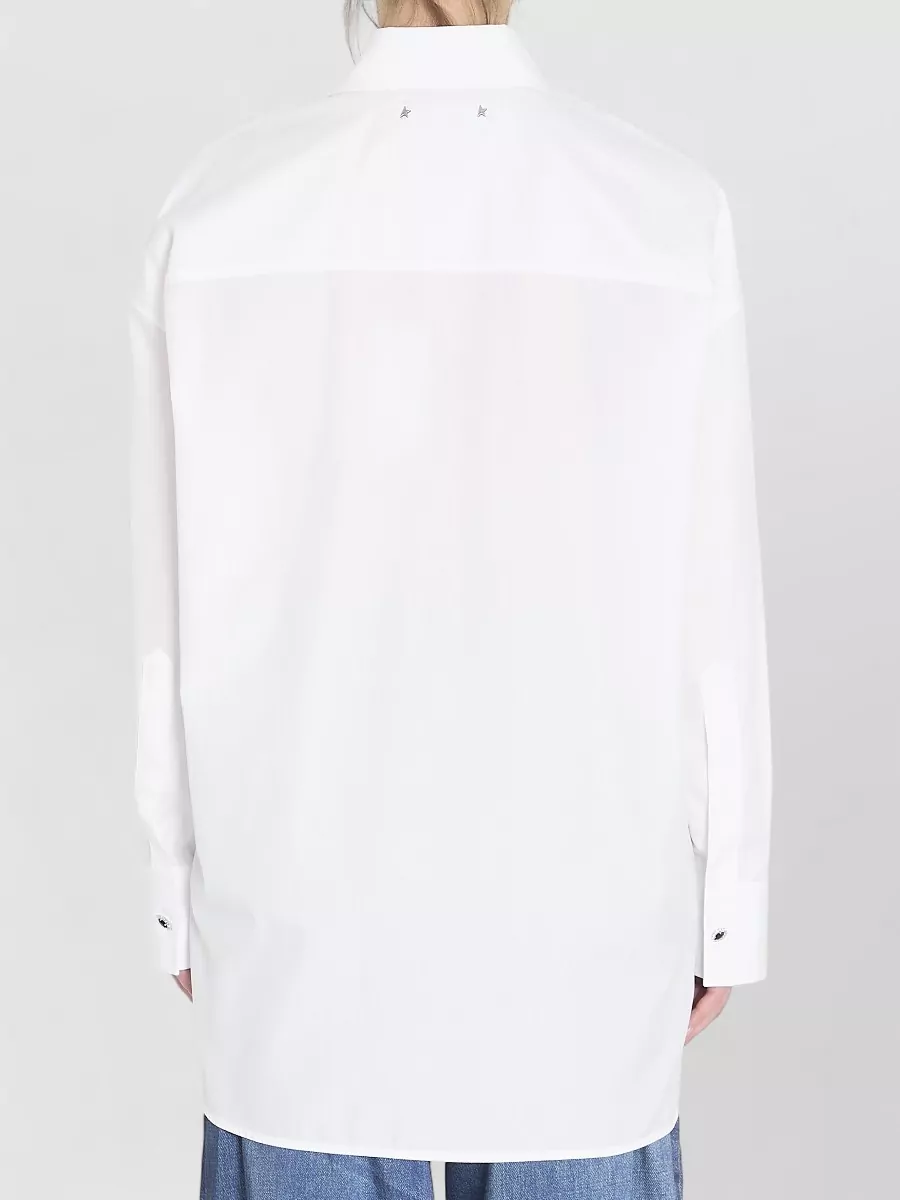 Golden Goose Cotton Poplin Shirt High Low Hem