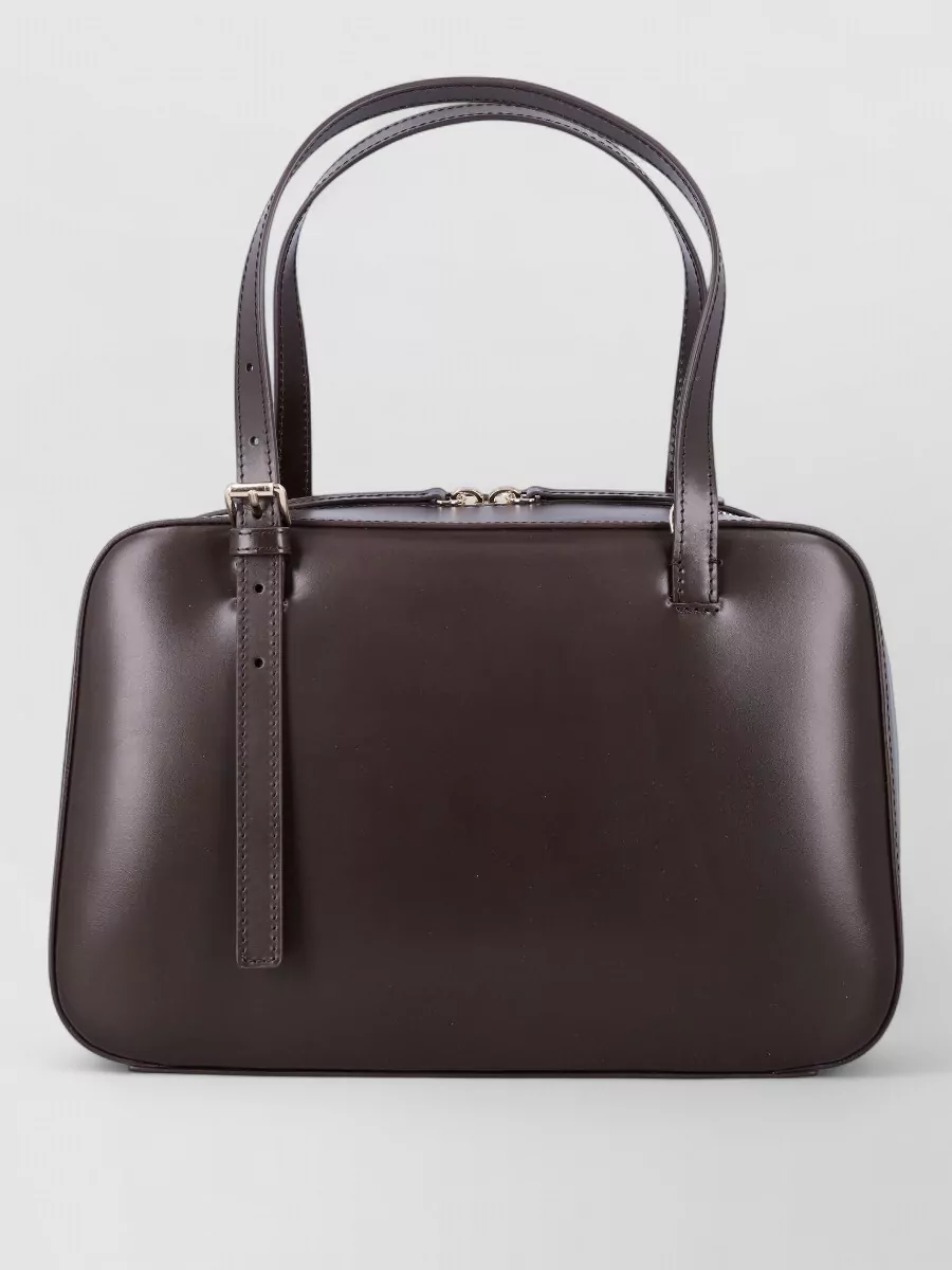 A.p.c. Virginie Box Leather Shoulder Bag