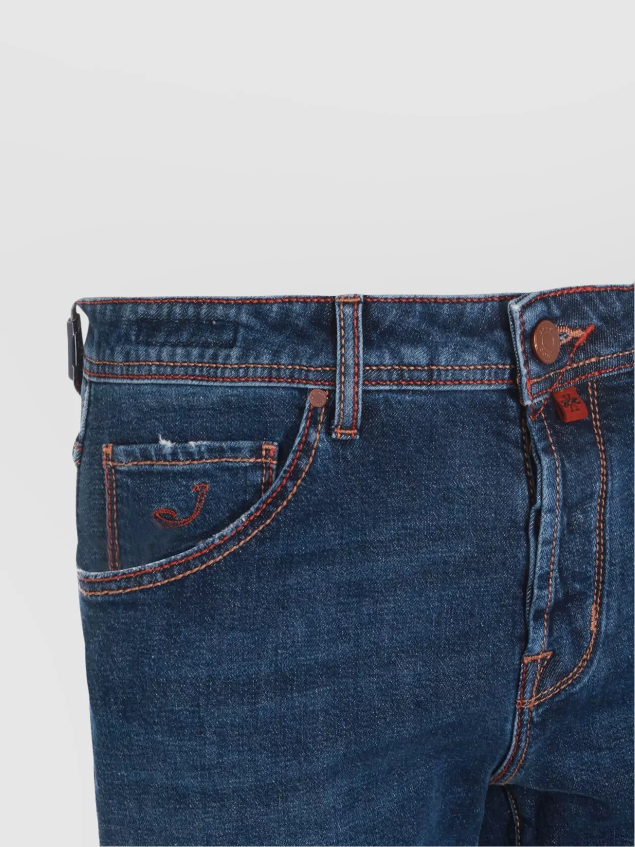 Jacob Cohen Straight Trousers With Contrast Stitching And Five Pockets