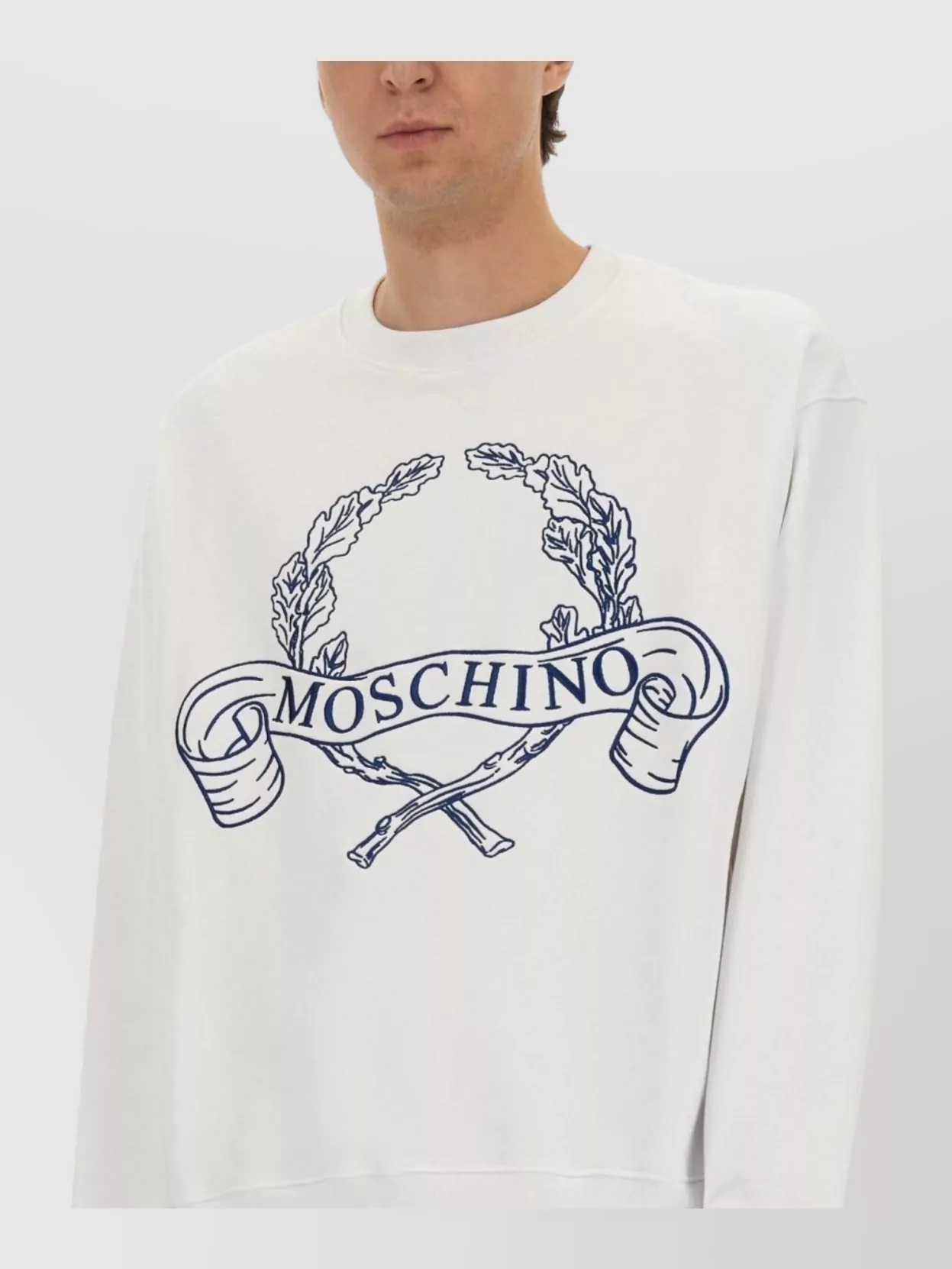 Moschino Crew Neck Graphic Print Sweater