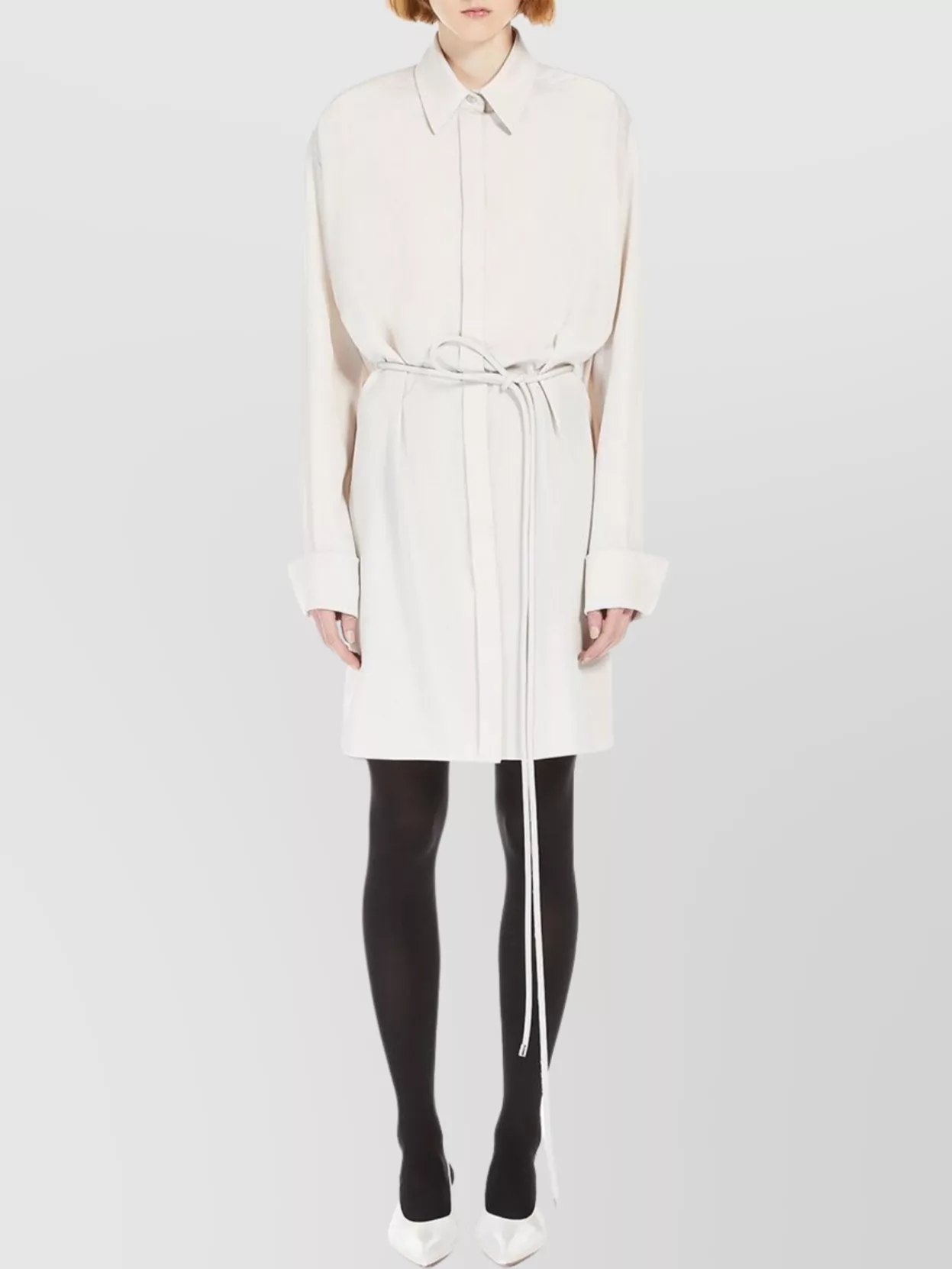 Sportmax Knee Length Dress With Adjustable Waist Tie