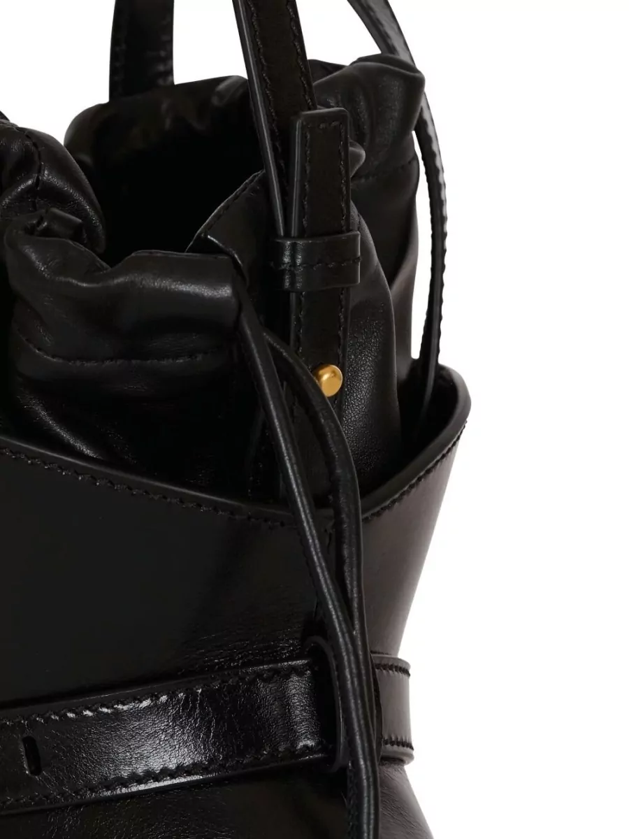 Balmain Shuffle Mini Leather Bucket Bag