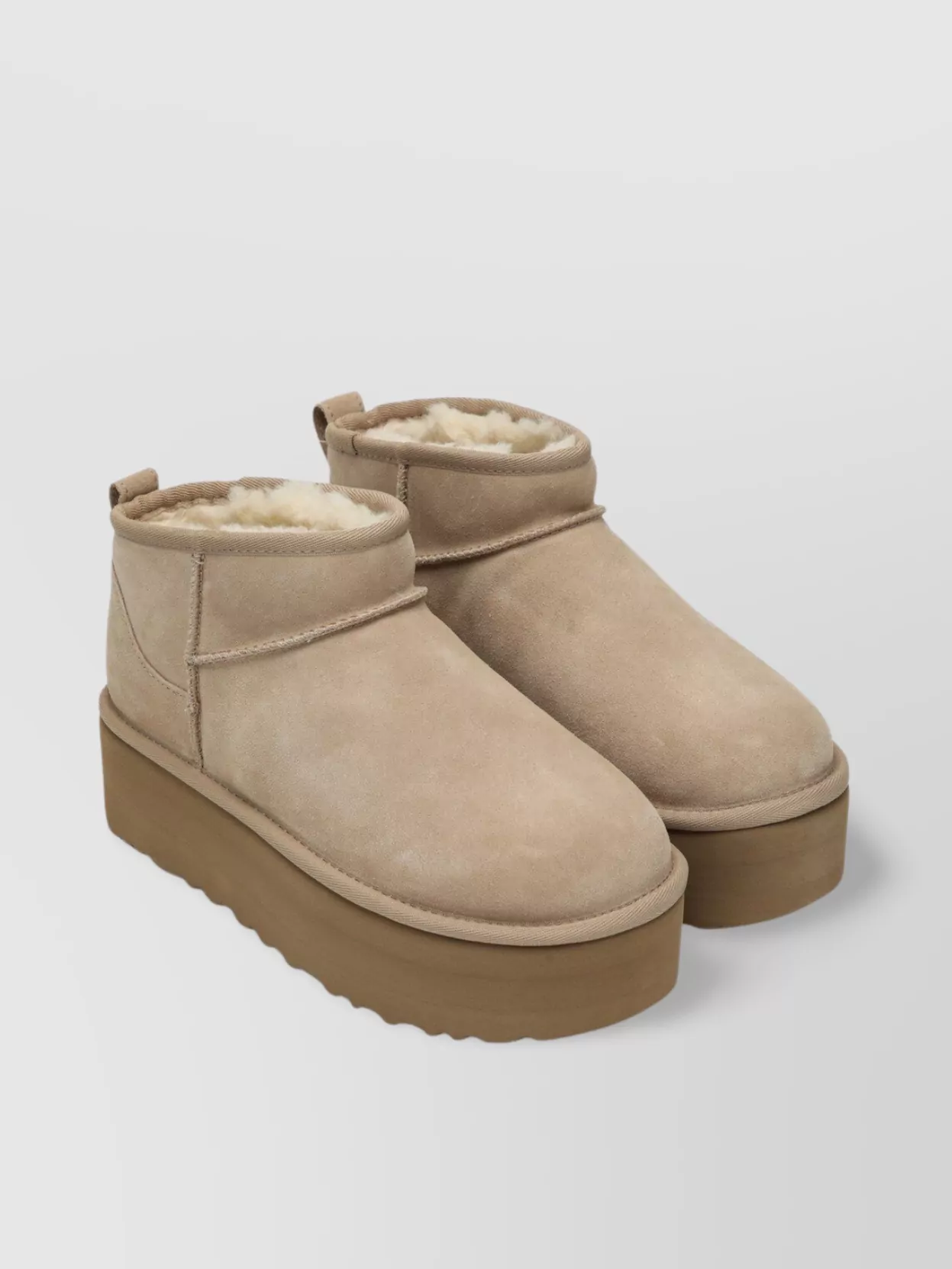 Ugg Ankle Boots With Platform Sole And Suede Finish