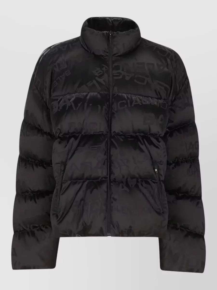 Balenciaga nylon down jacket logo pattern zip