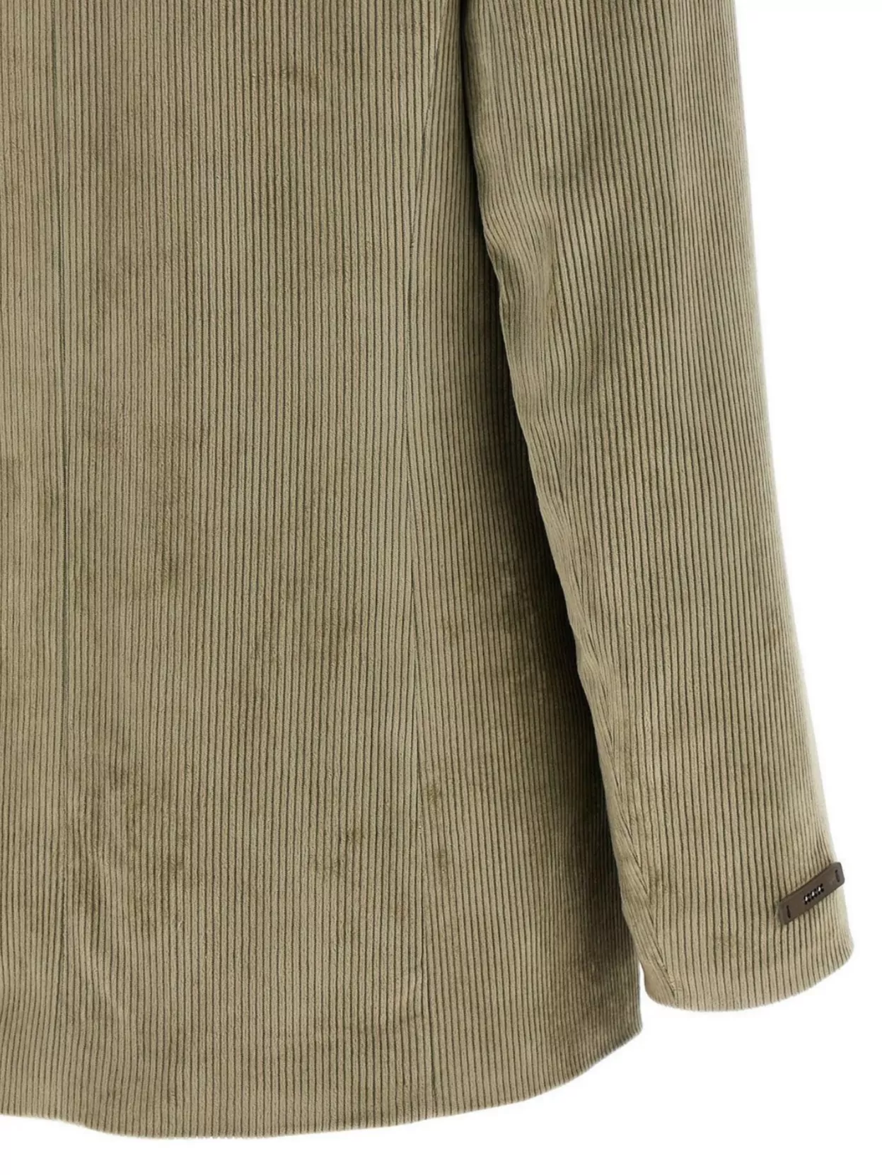 Peserico Ribbed Velvet Blazer With Flap Pockets In Green