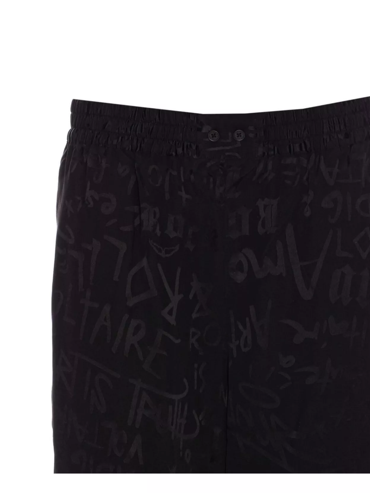 ZADIG & VOLTAIRE FLARED TROUSERS DRAWSTRING ALL-OVER PRINT
