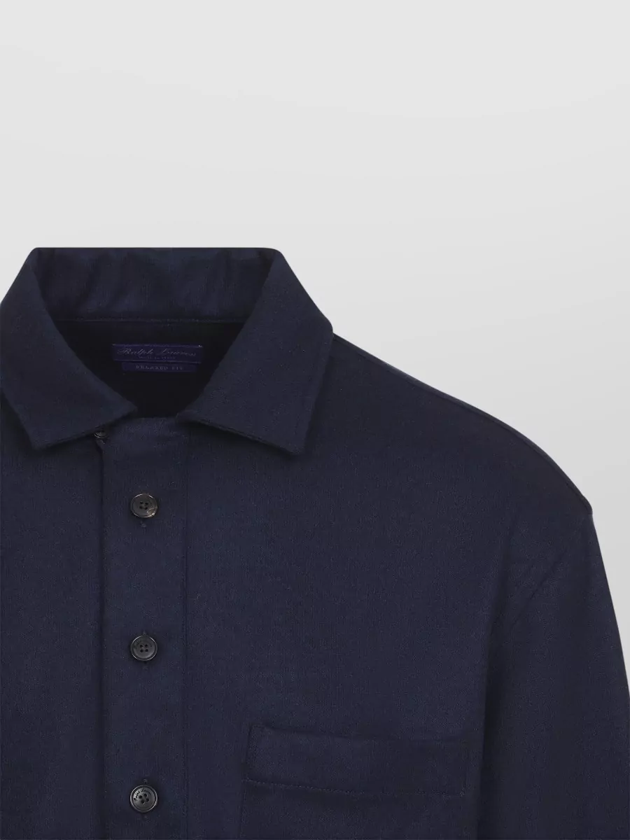 Ralph Lauren Purple Label Cashmere Relaxed-Fit Long-Sleeve Polo Shirt