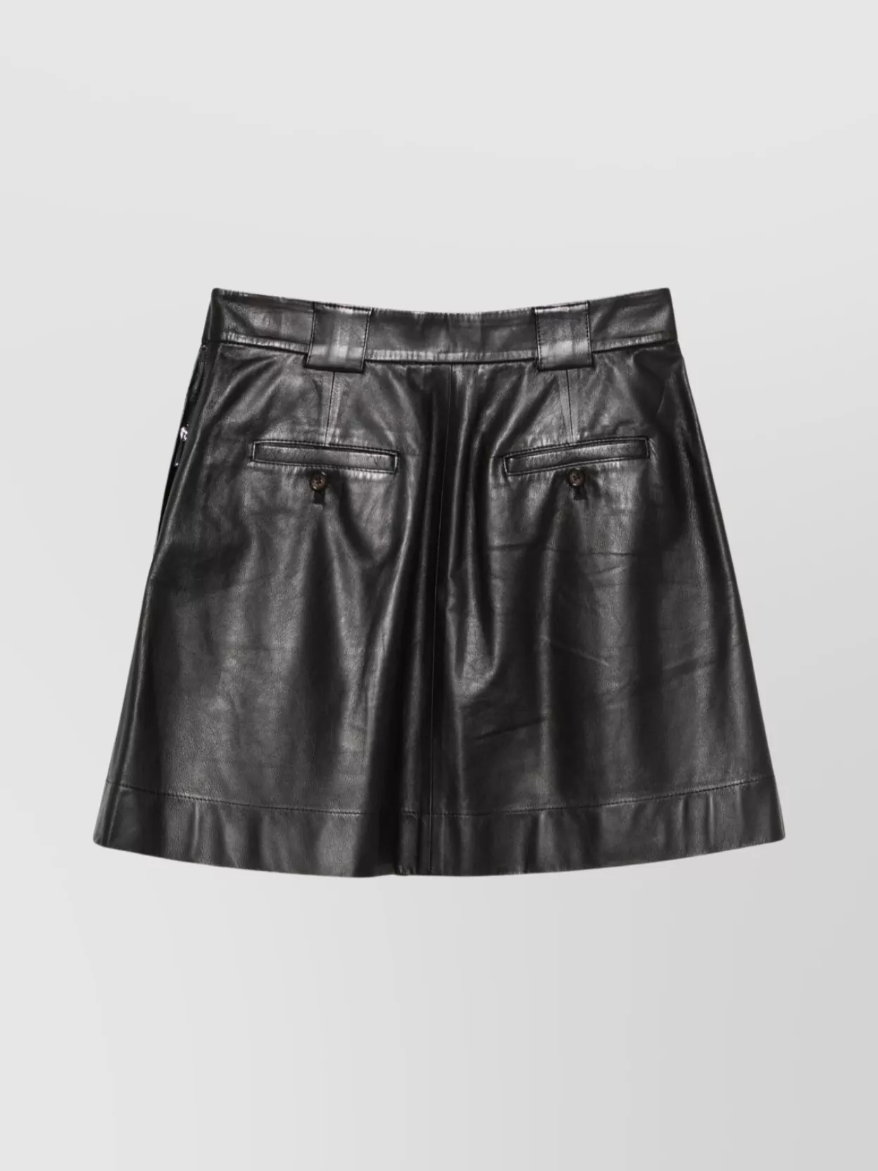 Emporio Armani Stylish Leather Skirt With Pleats And Pockets In Black