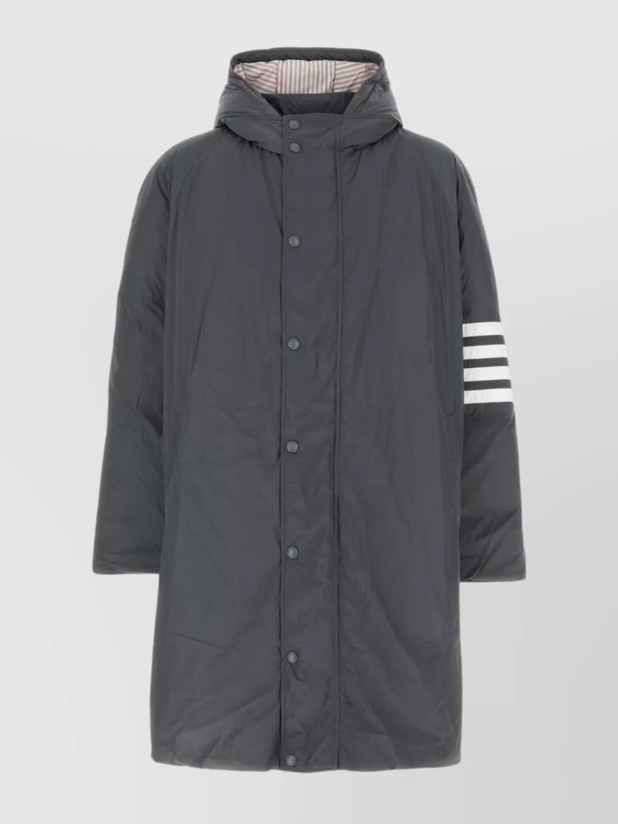 Shop Thom Browne Polyester Down Jacket With Hood