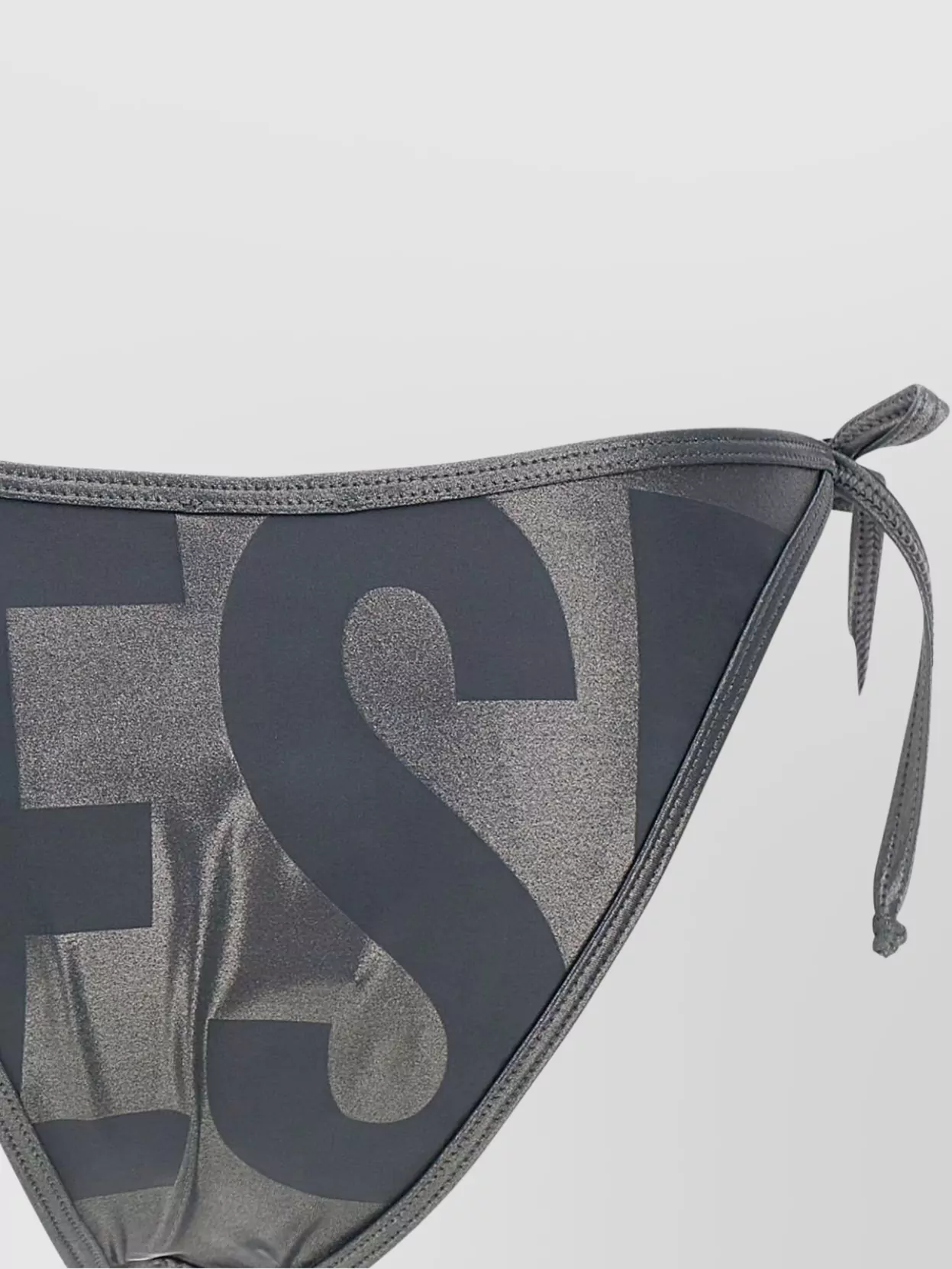 Diesel Brazilian D Core High-cut Metallic Swimsuit Briefs In Grey