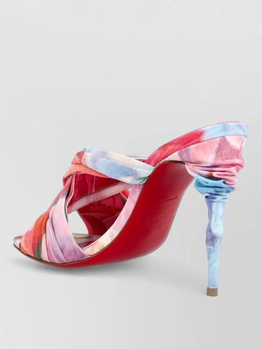 Christian Louboutin Floral-Print Knot-Detail Mules
