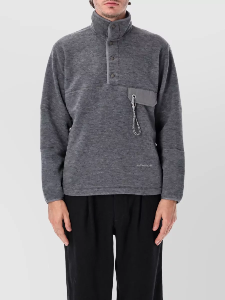 And Wander fleece high-neck sweatshirt