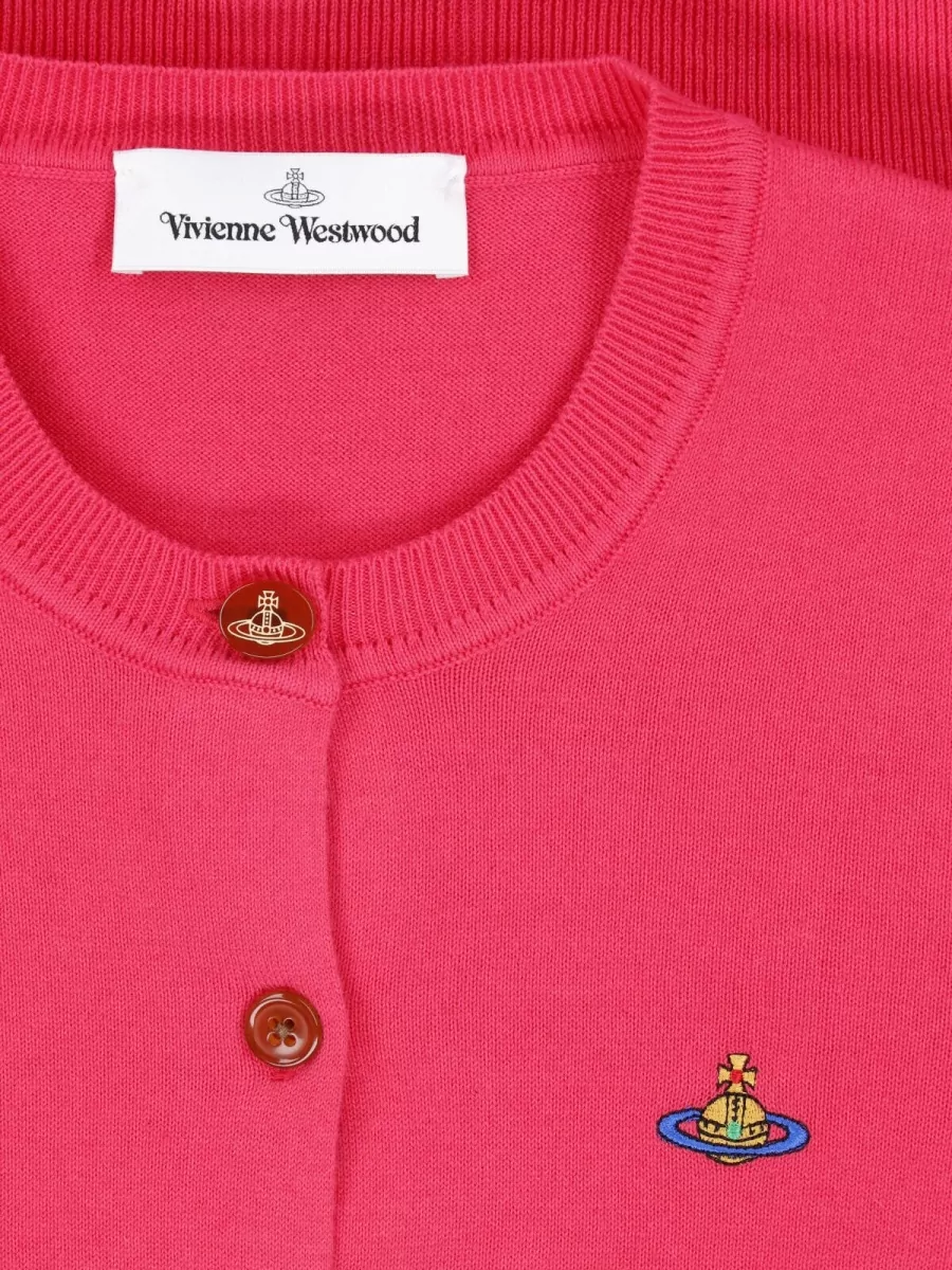 Vivienne Westwood Cashmere-Blend Ribbed Long-Sleeve Crewneck Cardigan