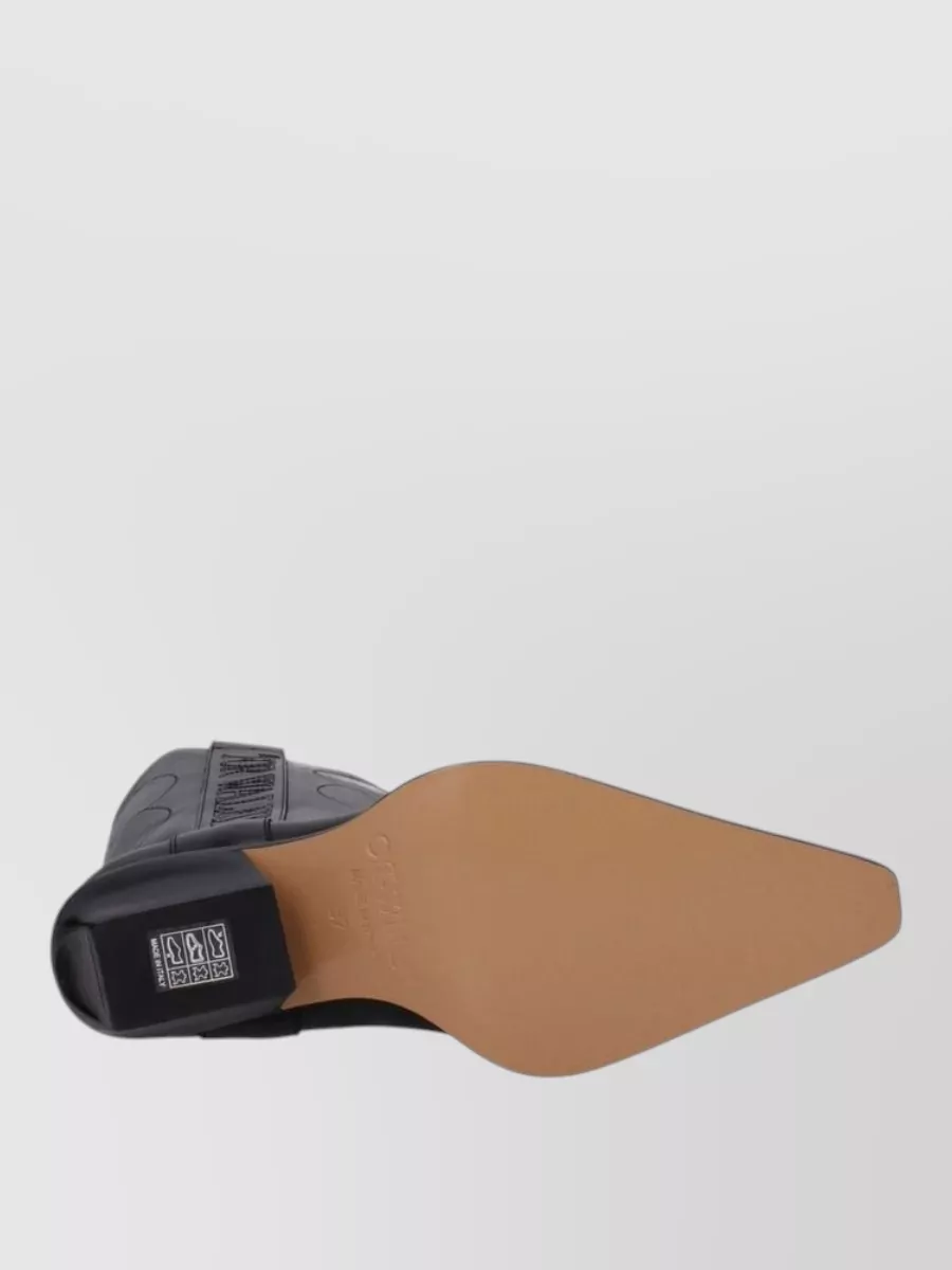 Off-White Leather High Heel Cowboy Boots