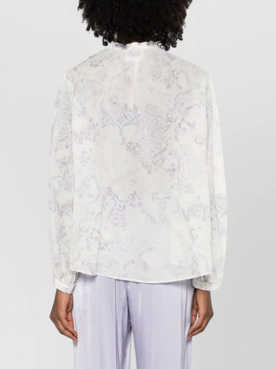 Forte Forte Cotton Shirt Subtle Print Button Cuffs