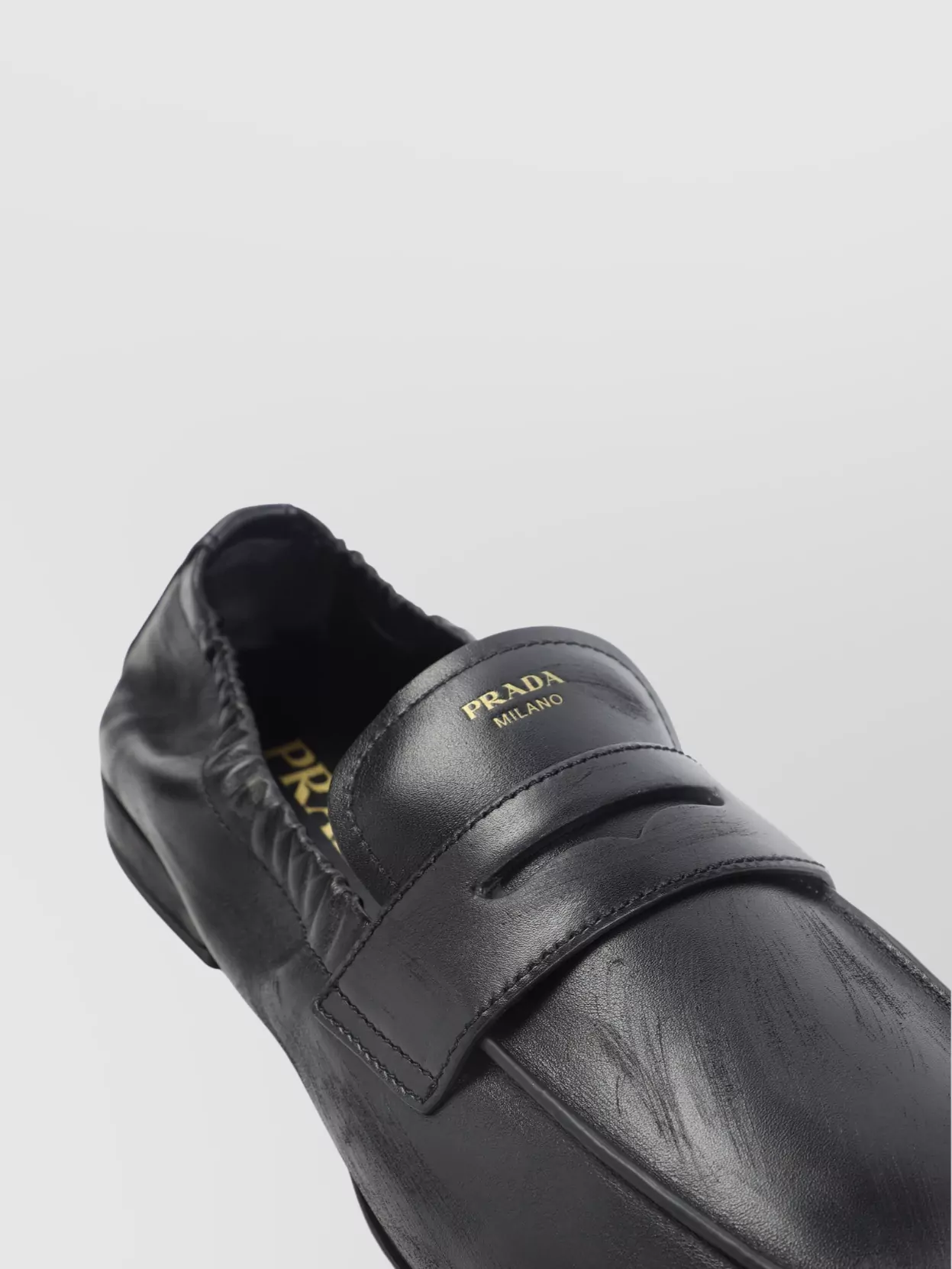 Prada Loafers Calf Leather Deconstructed Back