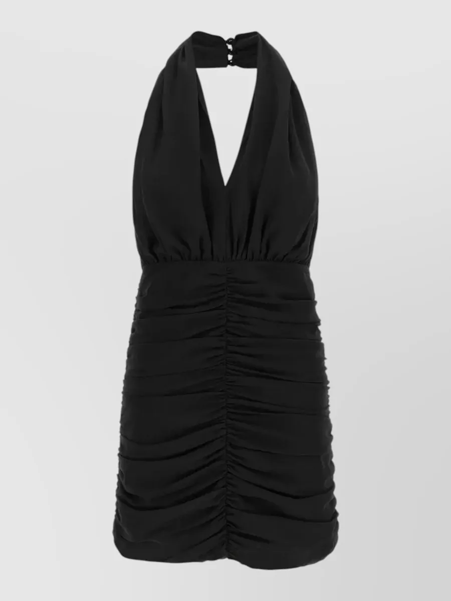 Rotate Ruched halterneck mini dress