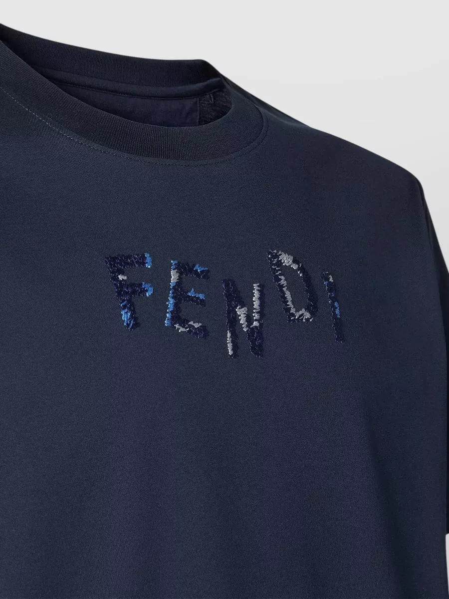 Fendi Cotton Logo-Embroidered T-Shirt