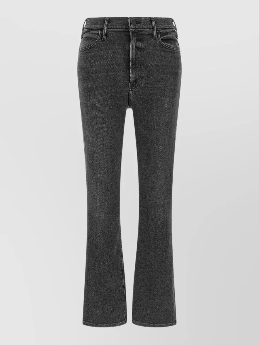 Mother denim high-rise flared ankle jeans