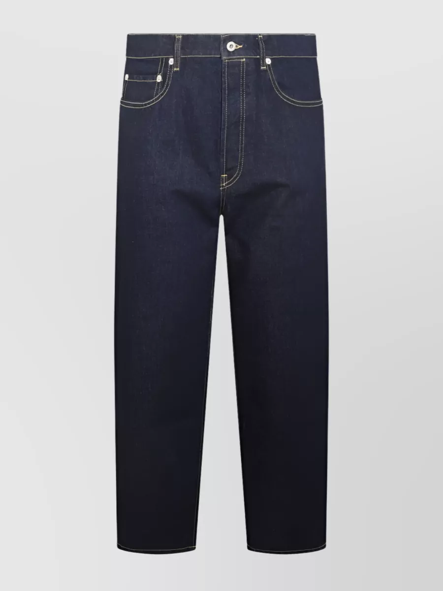 Shop Kenzo Straight-leg Dark Wash Denim Jeans In Blue