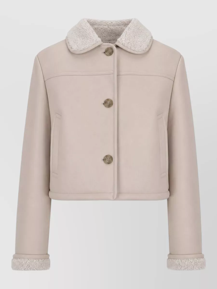 La Rose leather single breasted coat