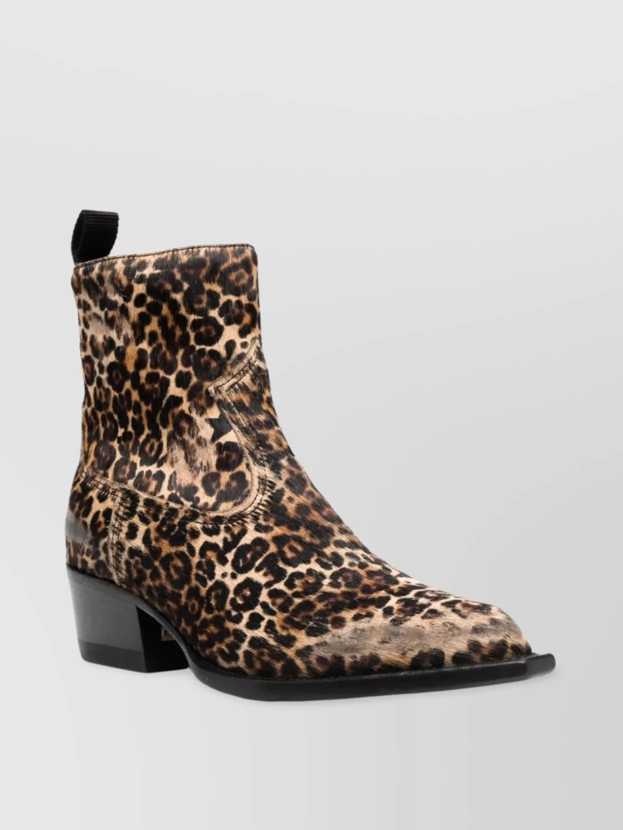 Golden Goose Debbie Leather Boots Leopard Print