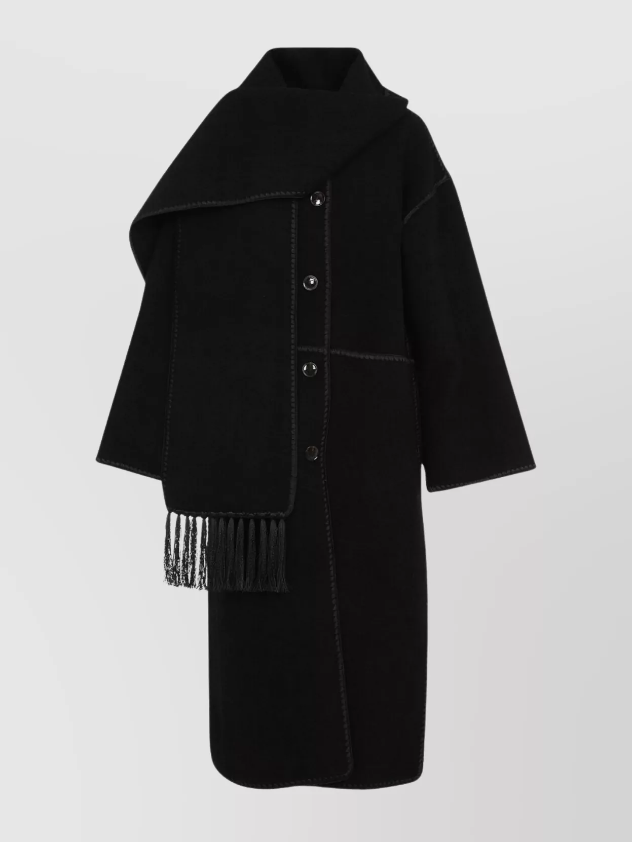Totême Embroidered Scarf Collar Coat