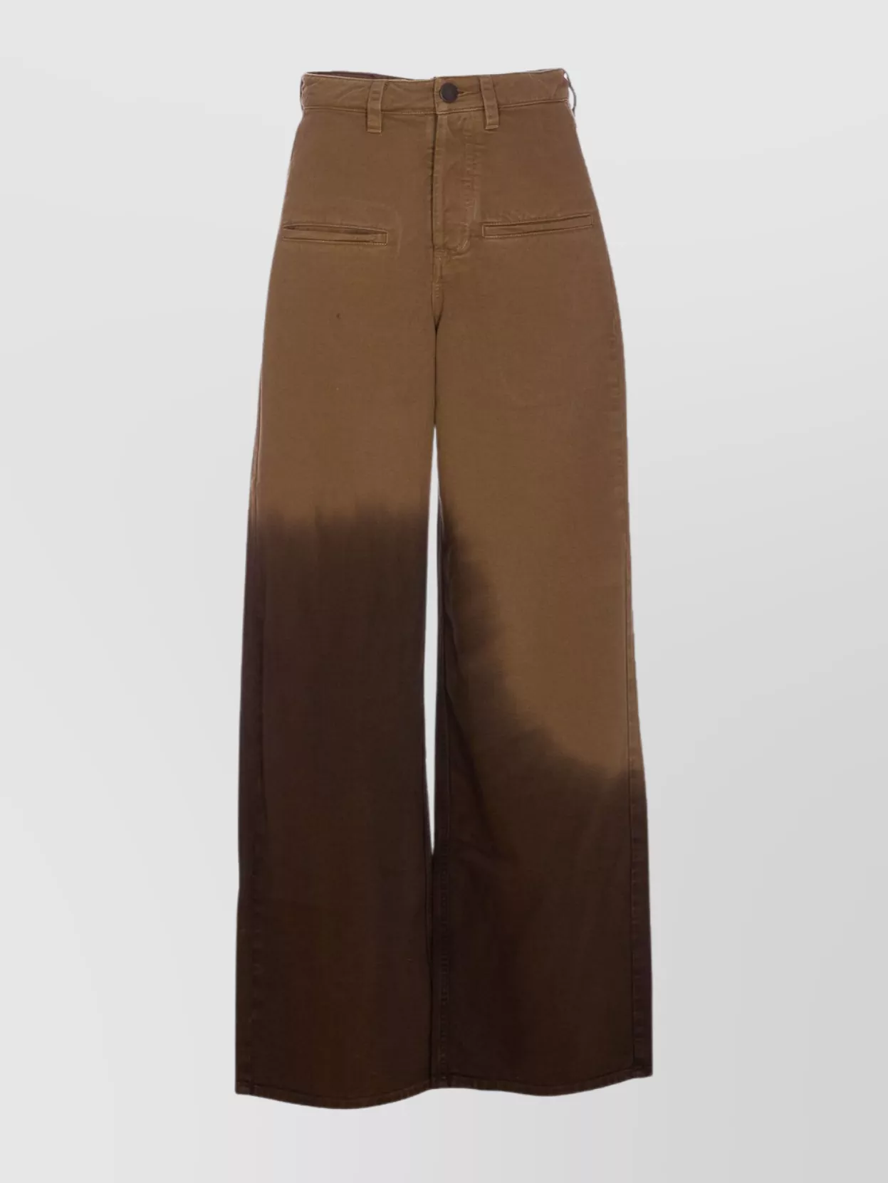 Uma Wang Wide Leg Regular Fit Trousers With Pockets In Brown