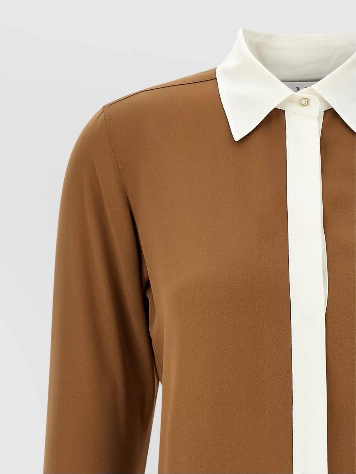 Max Mara Flared Cuffs Long Sleeves Contrast Collar Shirt