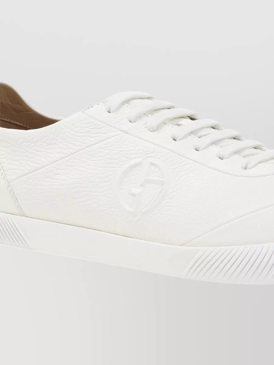 Giorgio Armani Leather Low-Top Lace-Up Sneakers