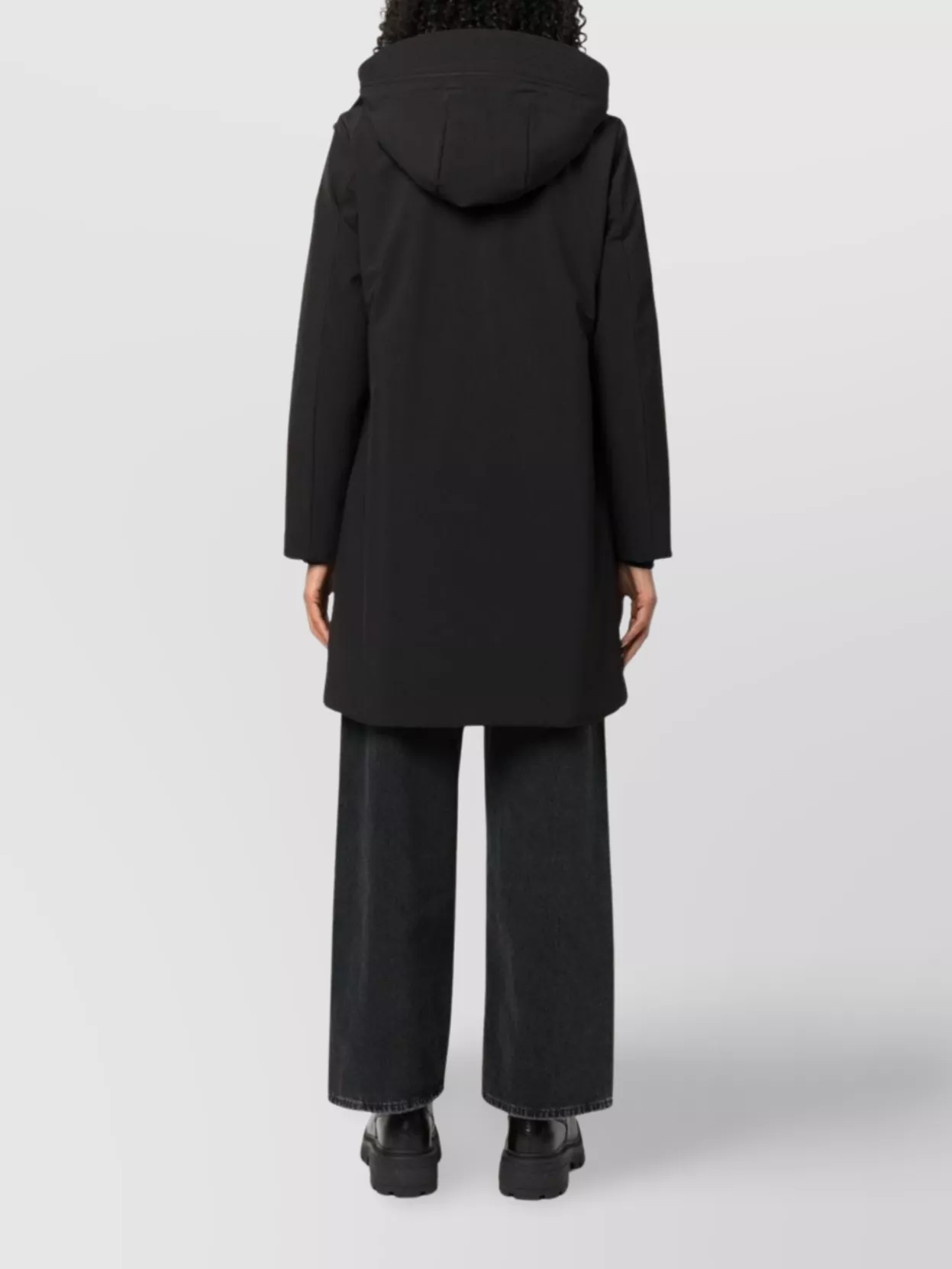 Woolrich Hooded Trench Coat With Long Sleeves And Pockets