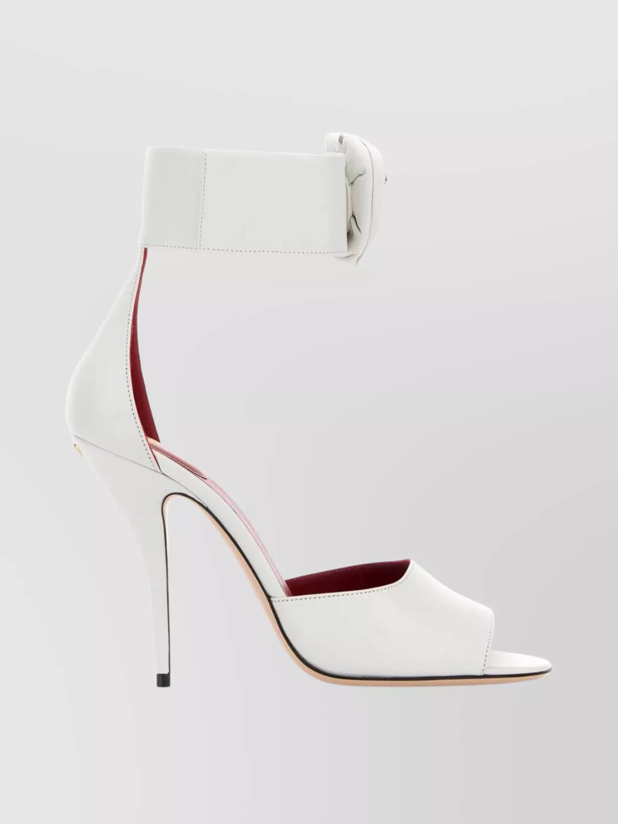 Valentino Garavani Drip Rose Kidskin Sandal With Crystals 105mm Woman White 41 In Animal Print