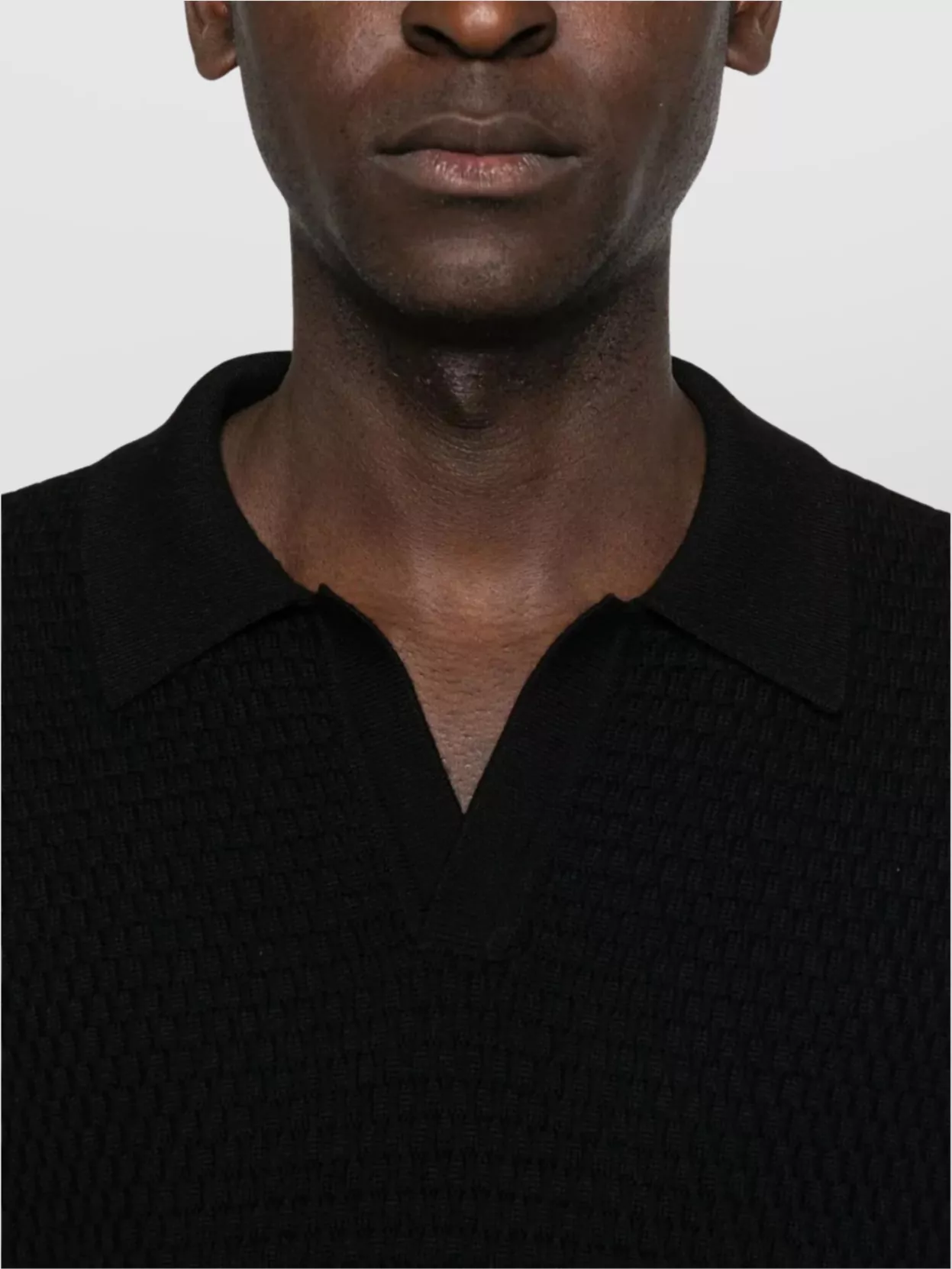 Dolce&Gabbana Textured Knit Long Sleeve Polo Sweater