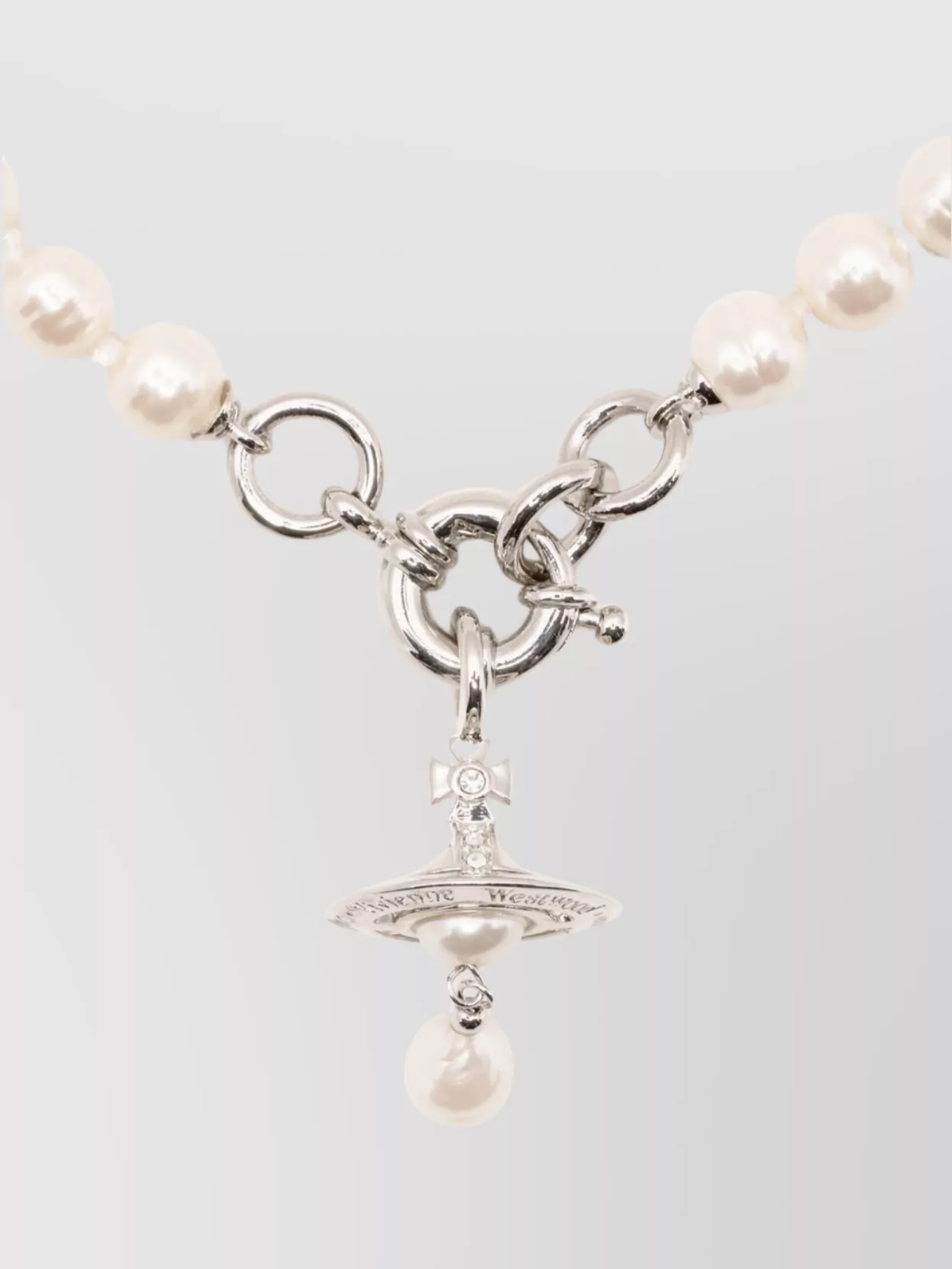 Vivienne Westwood Rose Pearl Crystal Pendant Necklace