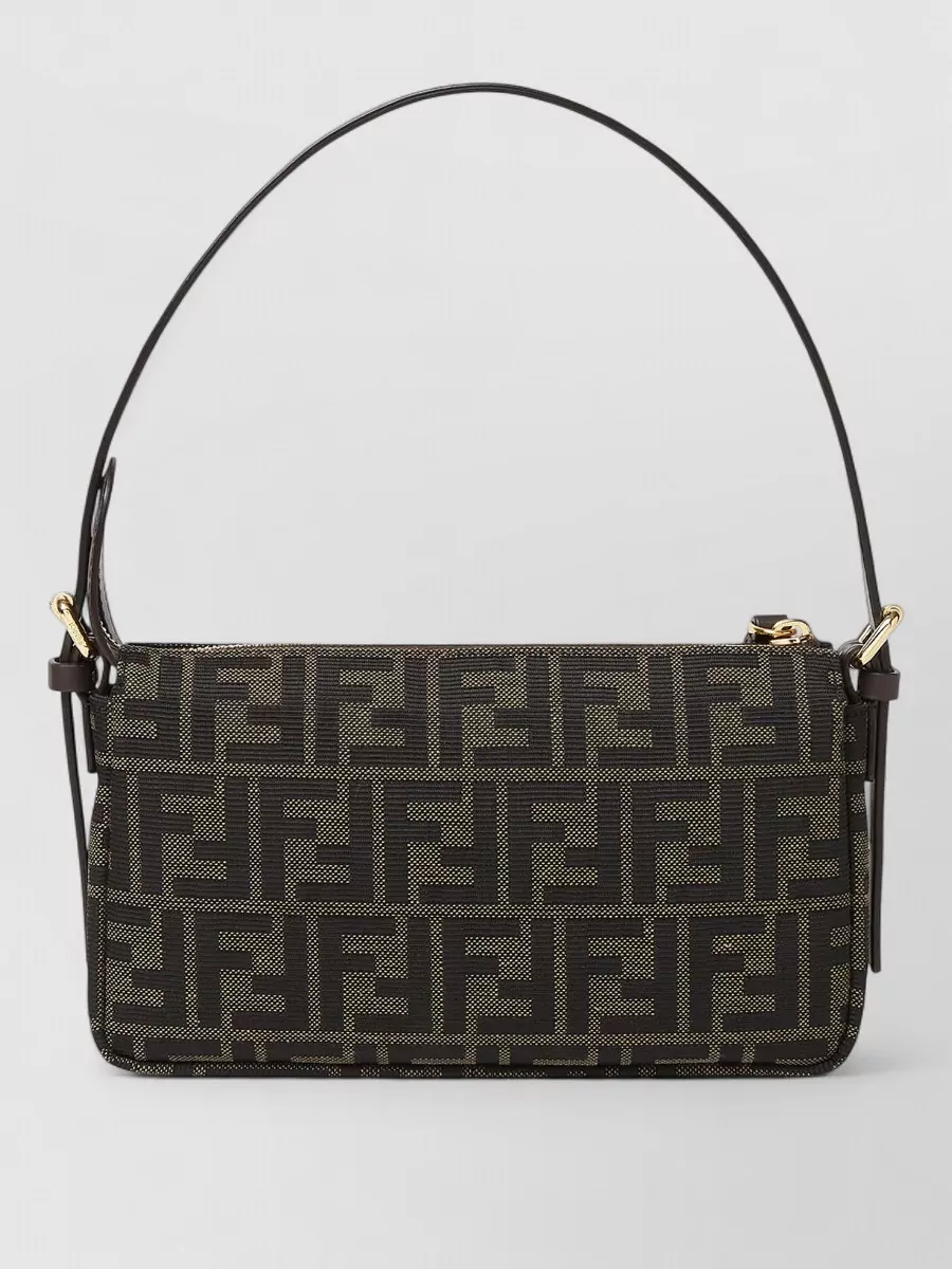 Fendi baguette small jacquard shoulder bag