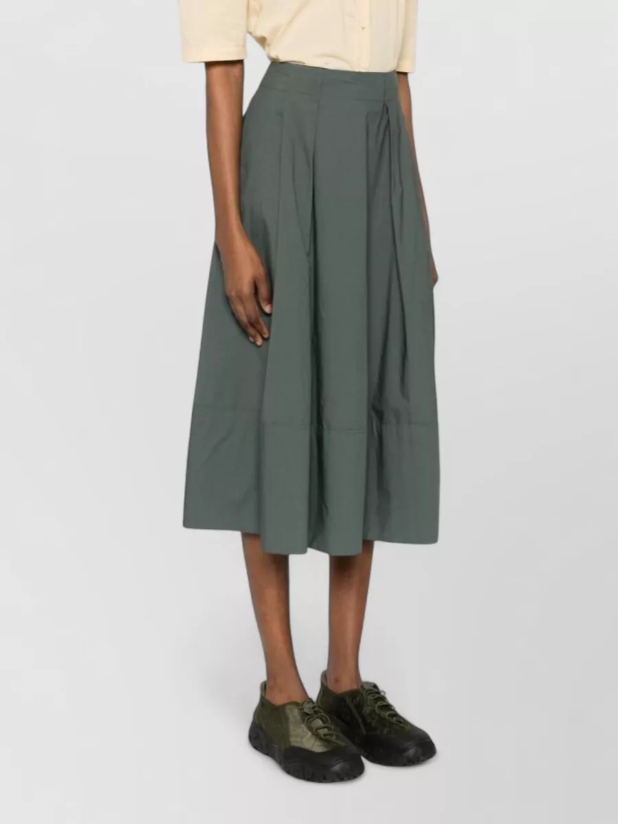 Woolrich Cotton Midi Skirt High Waist Buttons