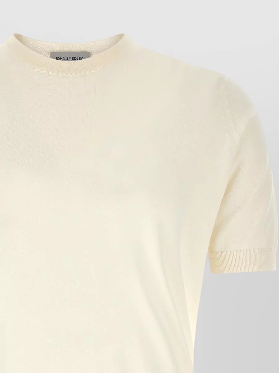 John Smedley Ribbed Crewneck Short-Sleeve T-Shirt