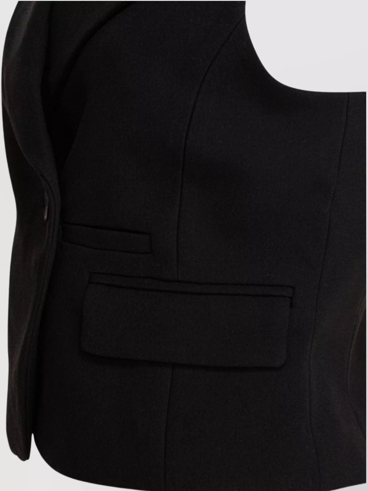 Ganni Crepe Vest With Flap Pockets And Lapels