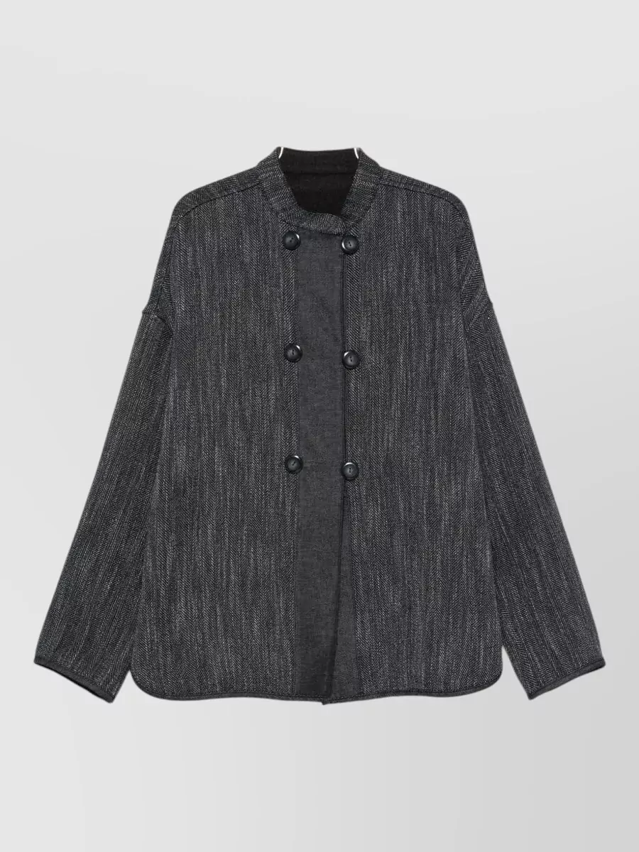 Emporio Armani wool herringbone single-breasted coat