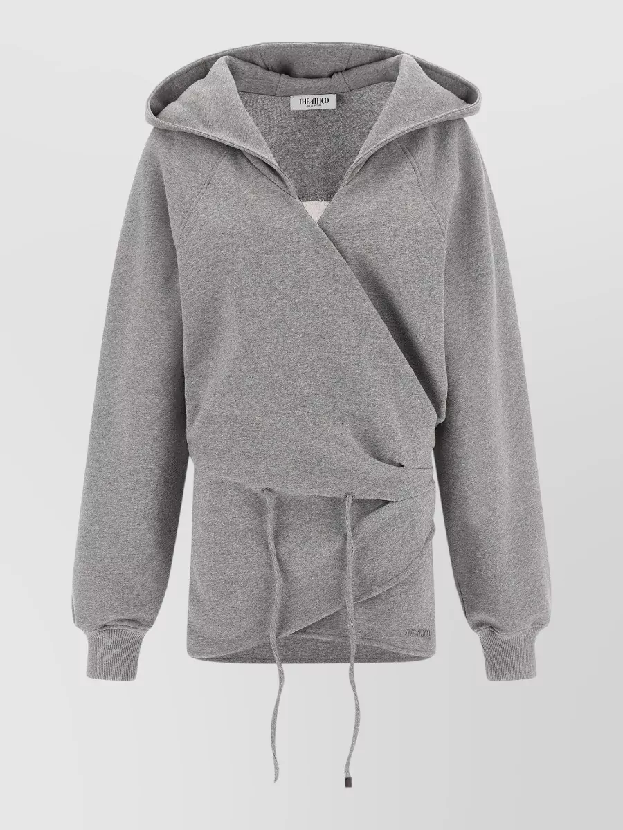 The Attico cotton hooded v-neck mini dress
