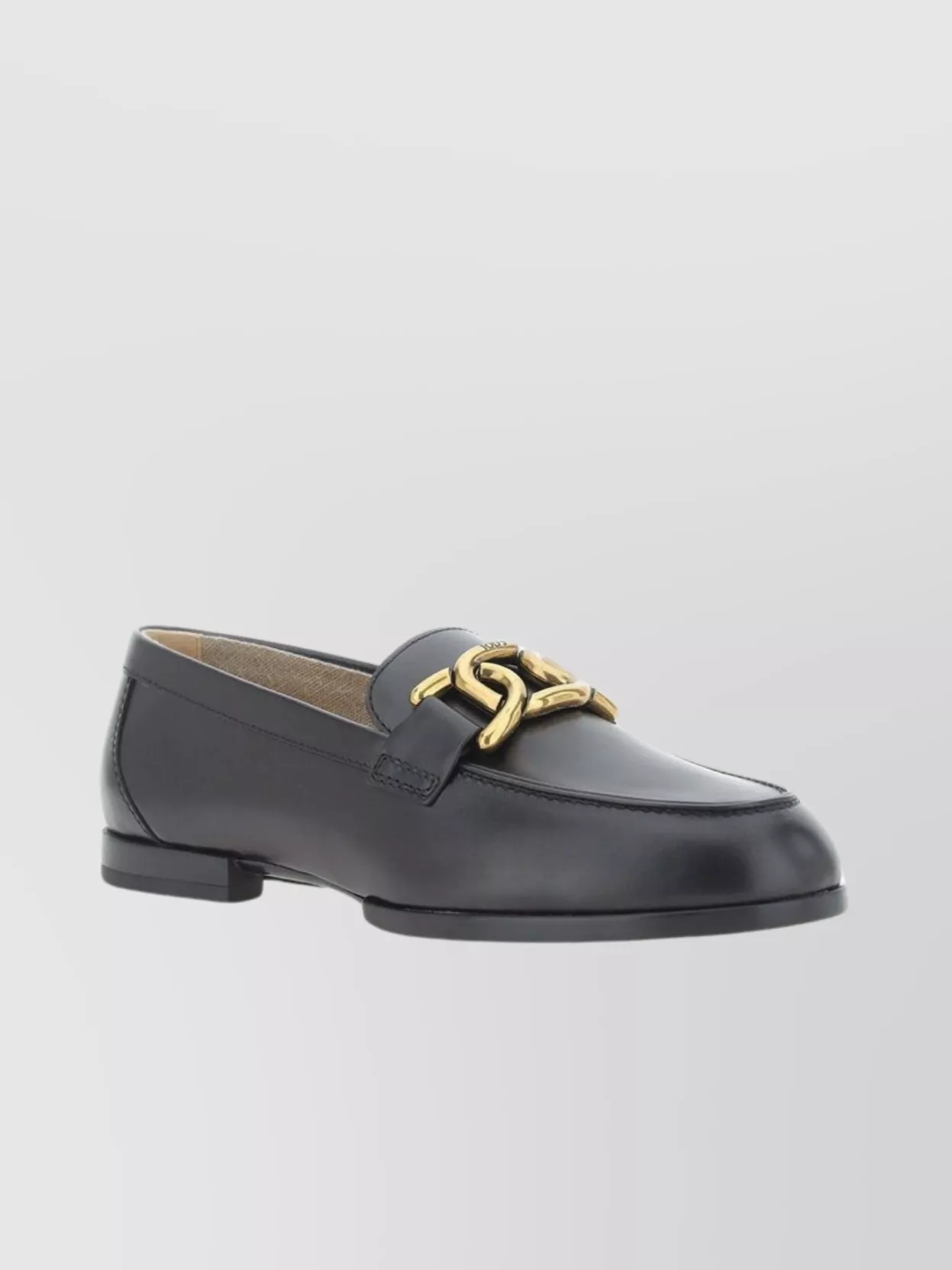 Shop Tod's Chain Link Round Toe Loafers