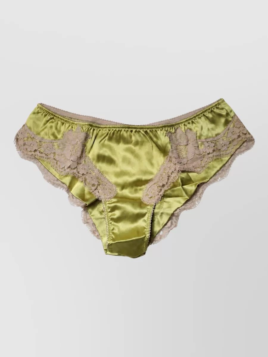 Dolce&Gabbana silk satin floral lace briefs