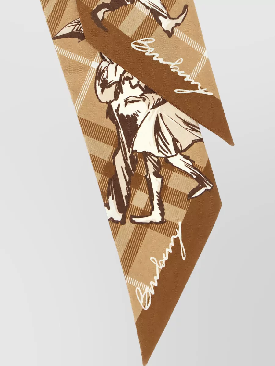Burberry Silk Checked Thin Scarf
