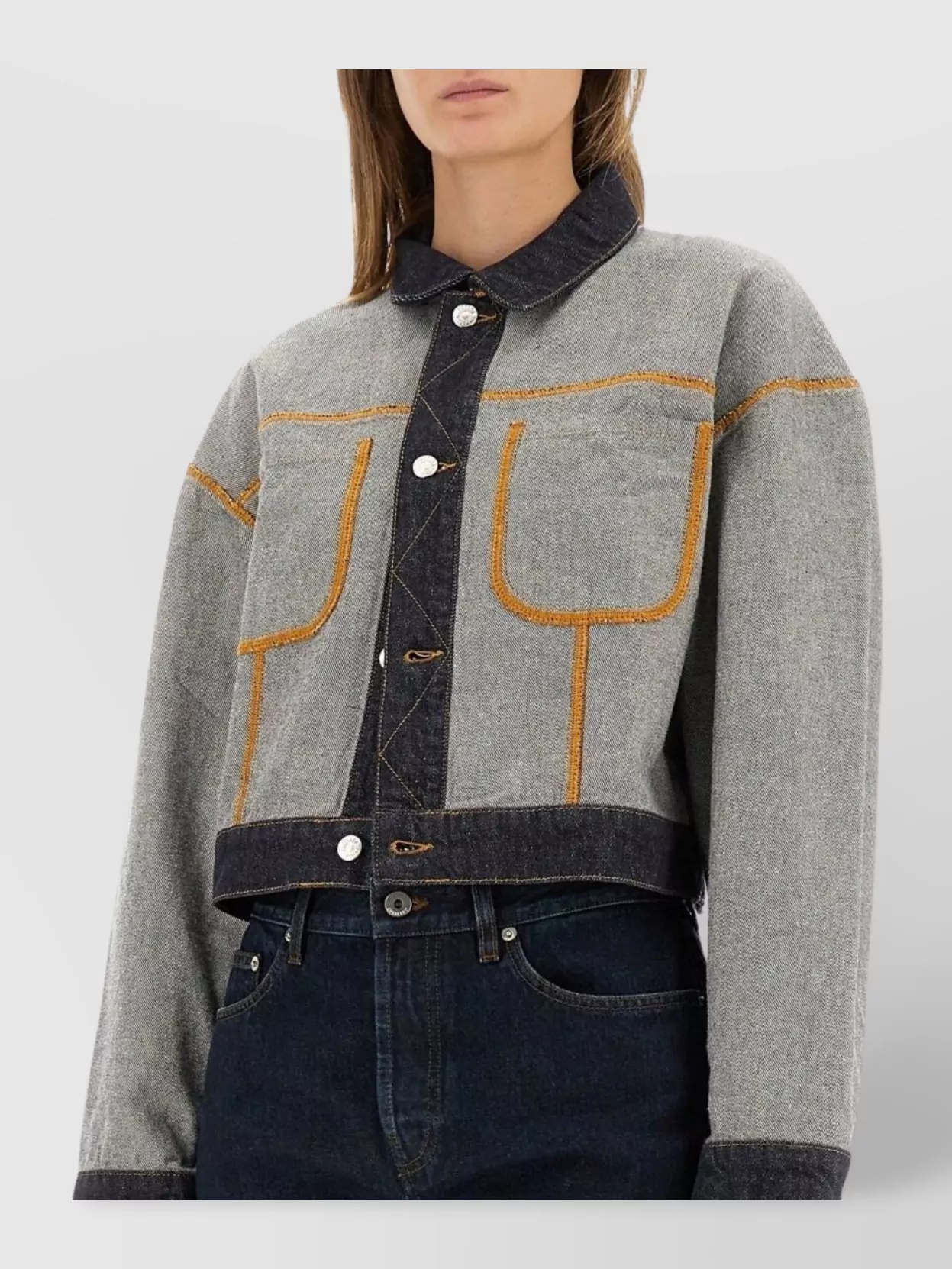 Moschino Cropped Jacket With Chest Pockets And Long Sleeves