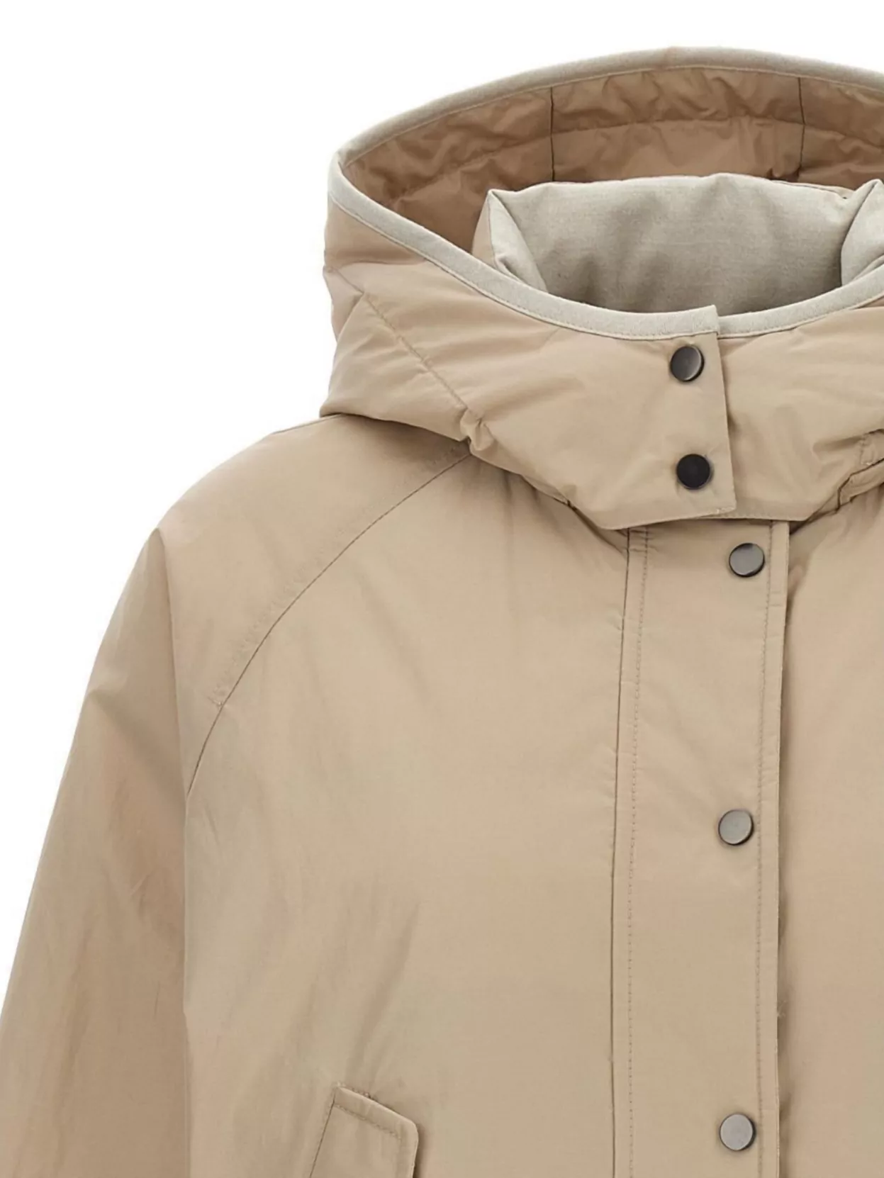 Brunello Cucinelli Hooded Down Jacket Featuring Front Pockets