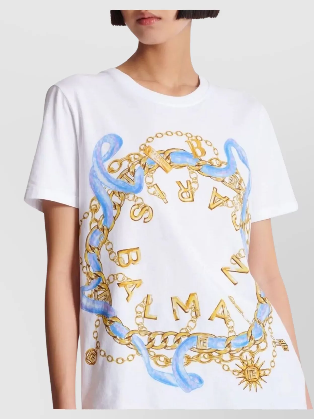 Balmain Paris Chain Print T-shirt