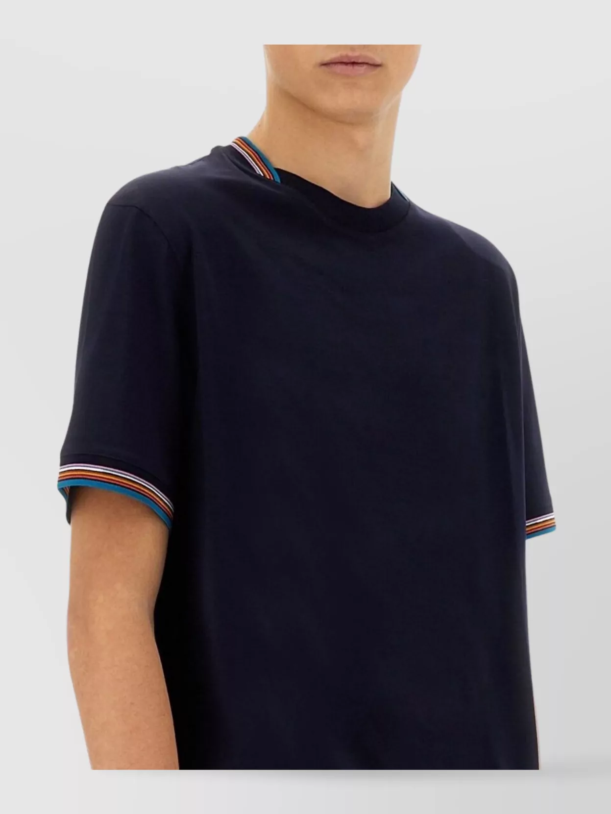 Paul Smith Crew Neck Striped Trim Short Sleeve T-Shirt
