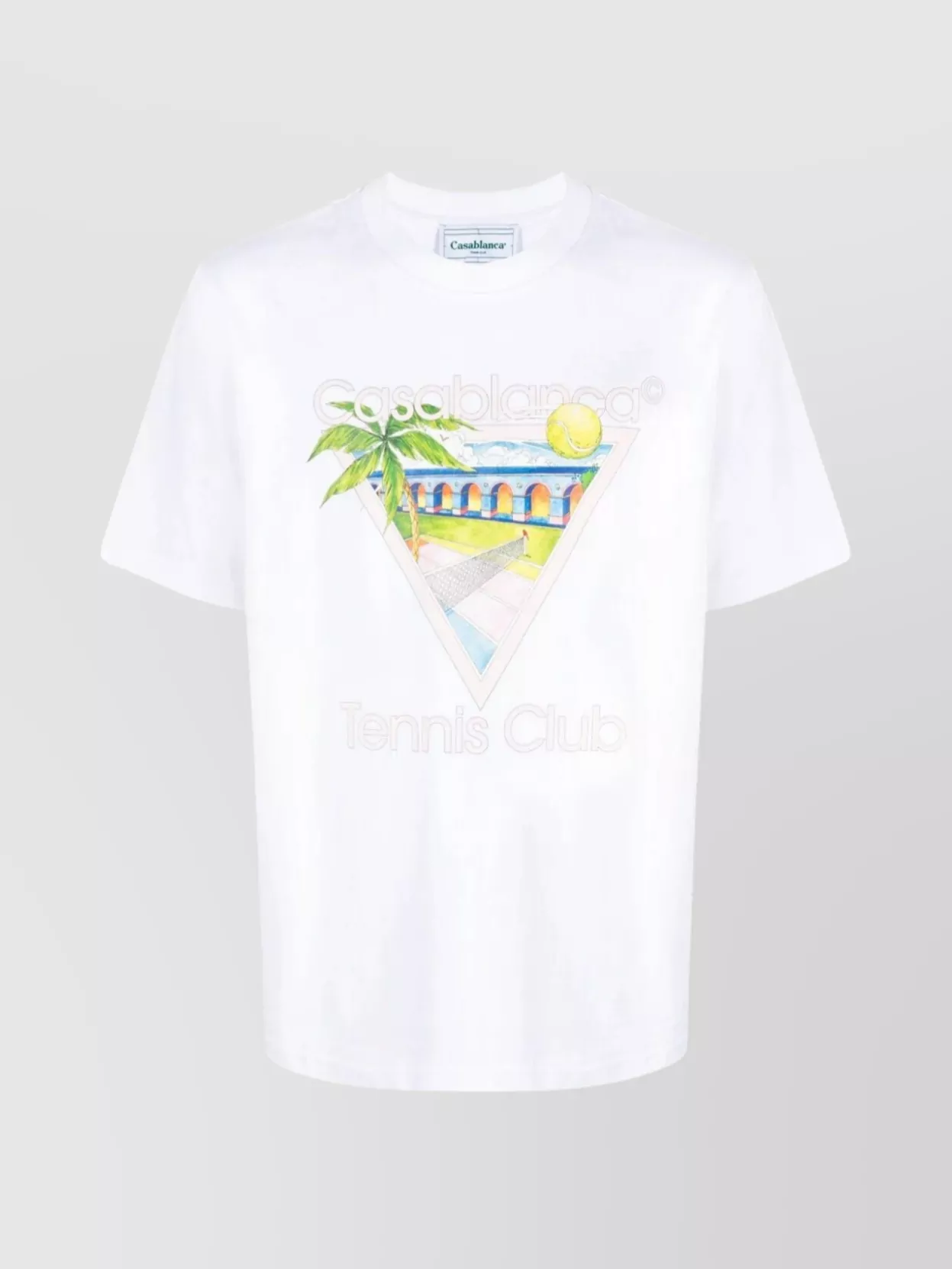 Shop Casablanca Club Tennis Logo T-shirt In White