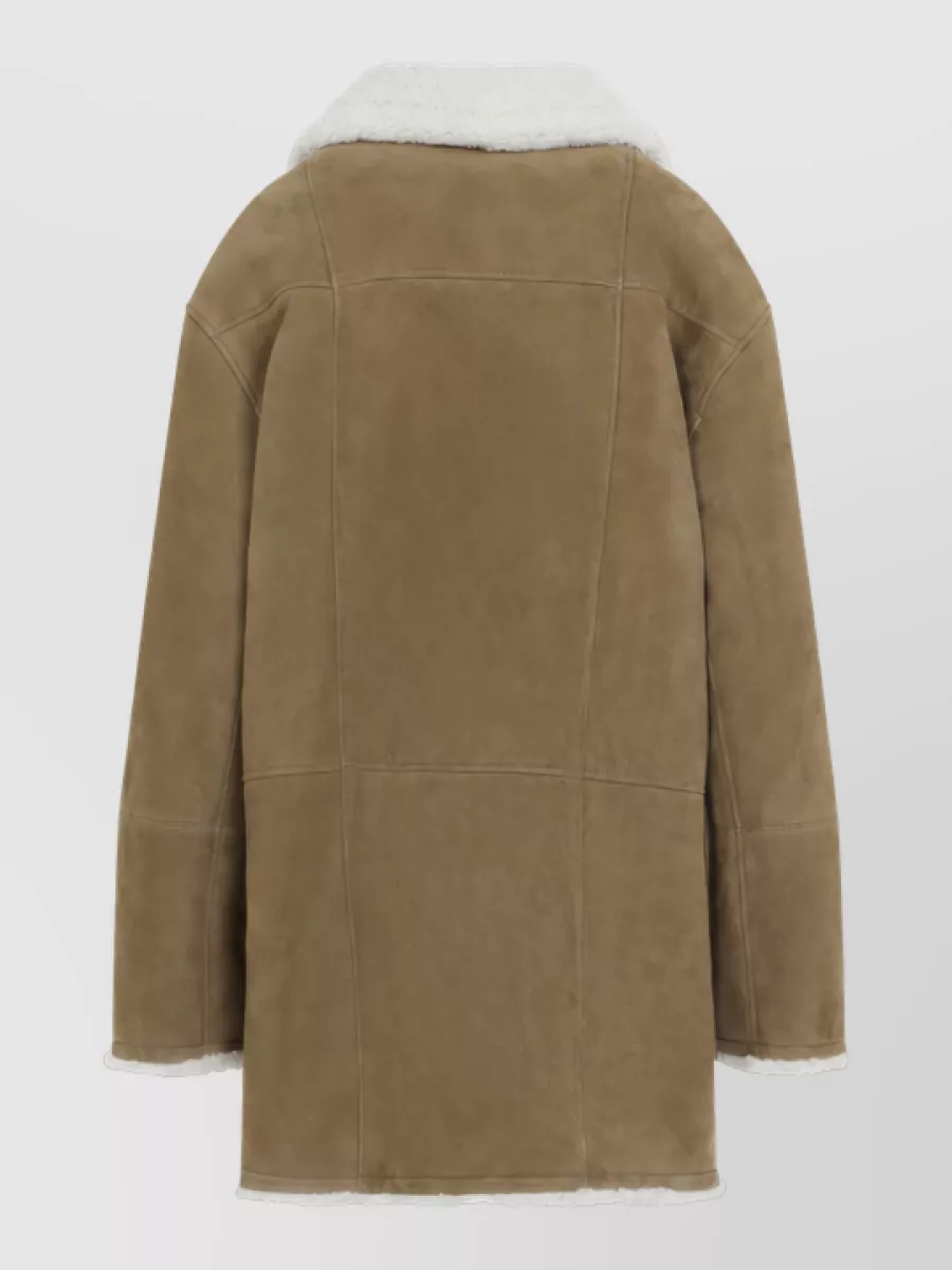 Yves Salomon Shearling Double-Breasted Short Coat